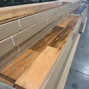 Bois Franc - Tigerwood  Brésilien , Naturel, 5 inchs, 3/4, Semi Gloss Finition